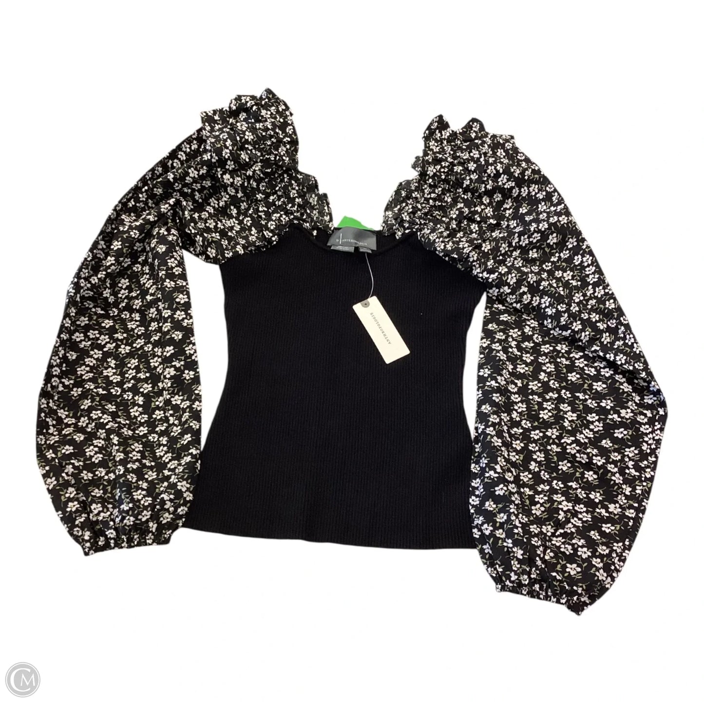 Blouse 3/4 Sleeve By Anthropologie In Black, Size: Xs