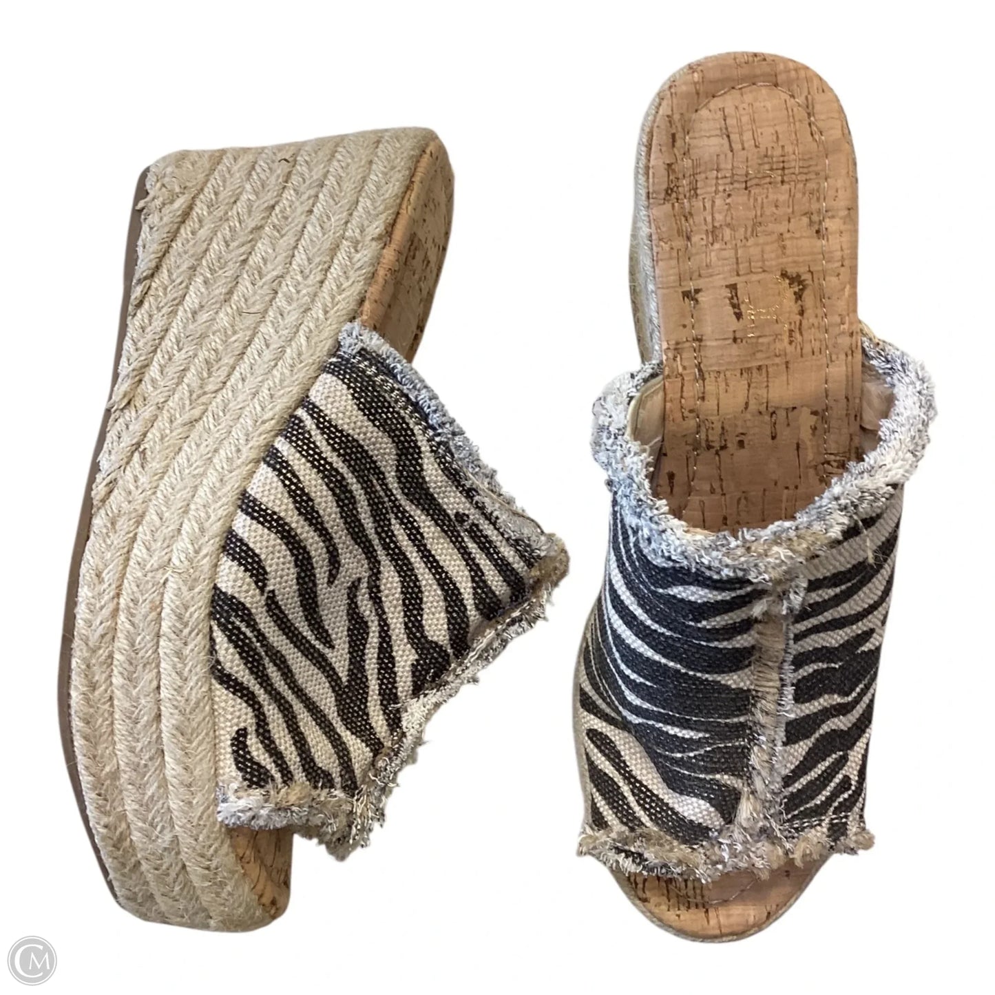 Sandals Heels Block By Sugar In Animal Print, Size: 7