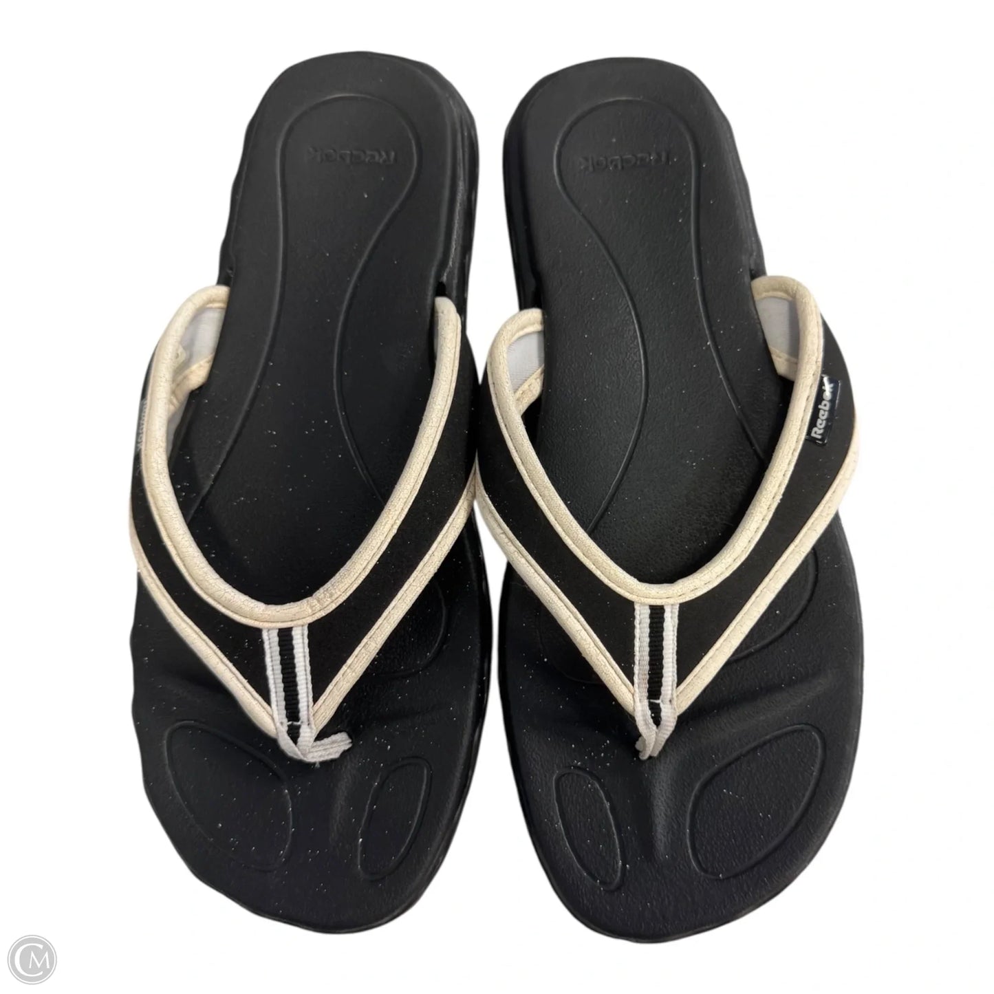 Sandals Flip Flops By Reebok In Black, Size: 8