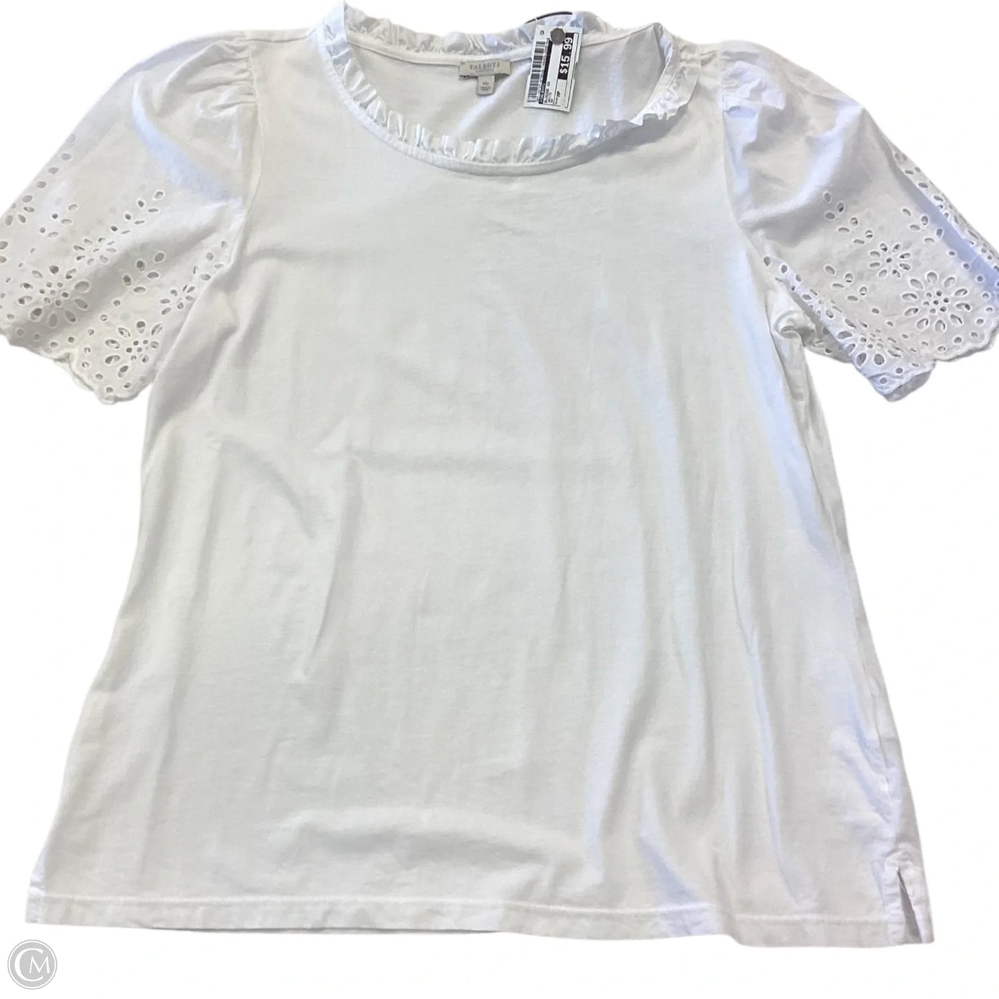 Blouse Short Sleeve By Talbots In White, Size: Mp