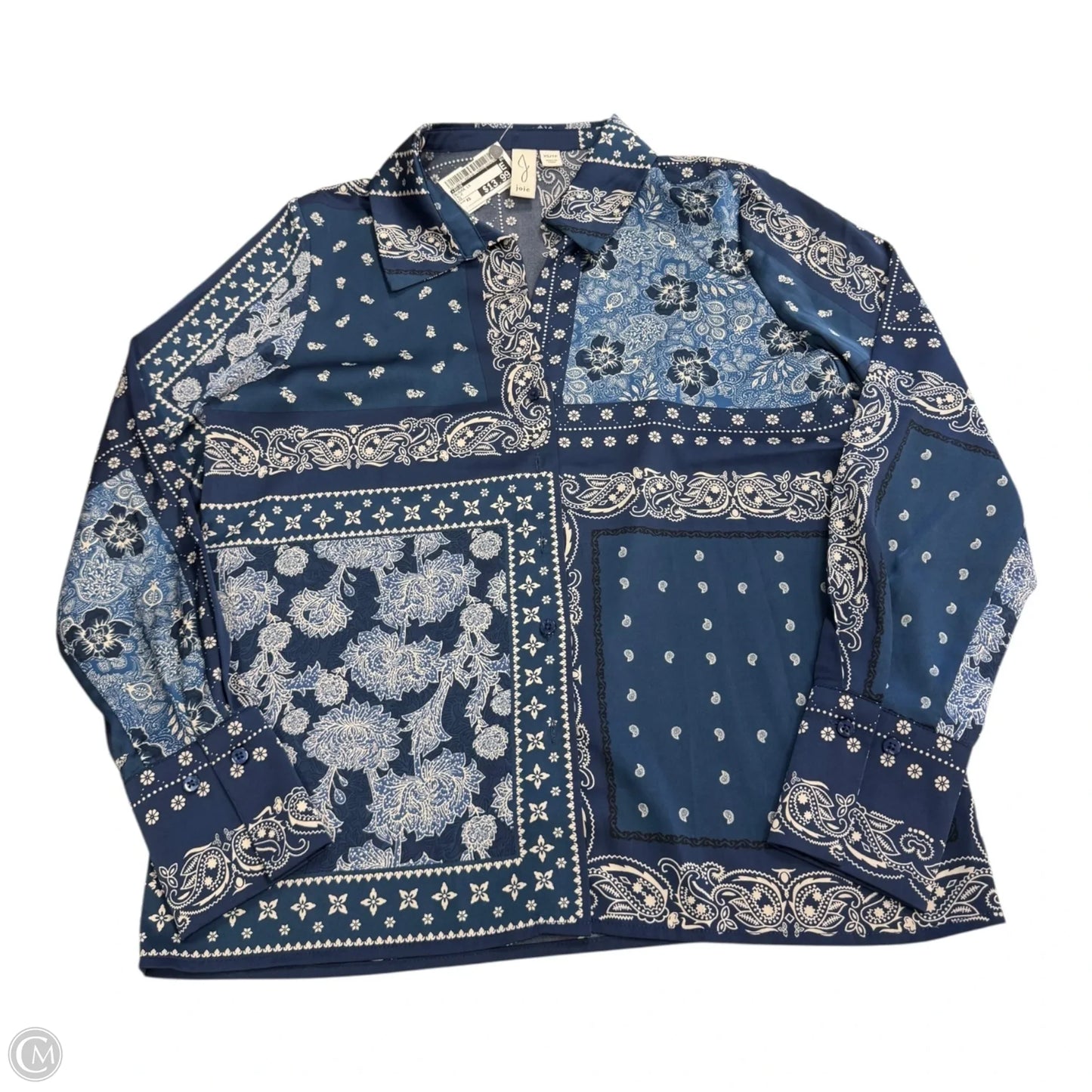 Blouse Long Sleeve By Josie In Blue, Size: Xs
