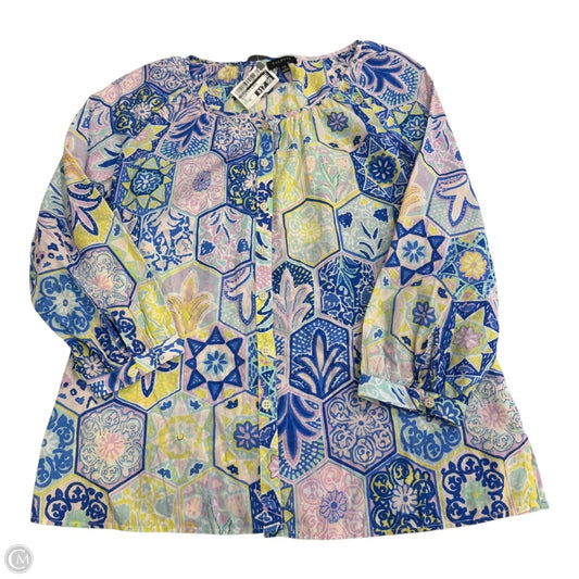 Blouse 3/4 Sleeve By Talbots In Multi-colored, Size: Xs