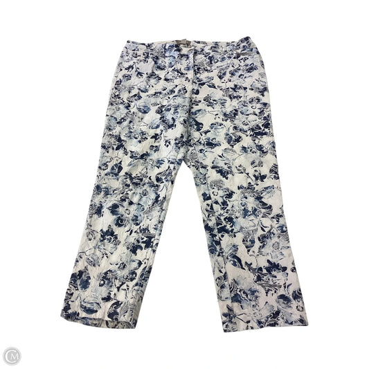 Pants Cropped By Chicos In Floral Print, Size: L
