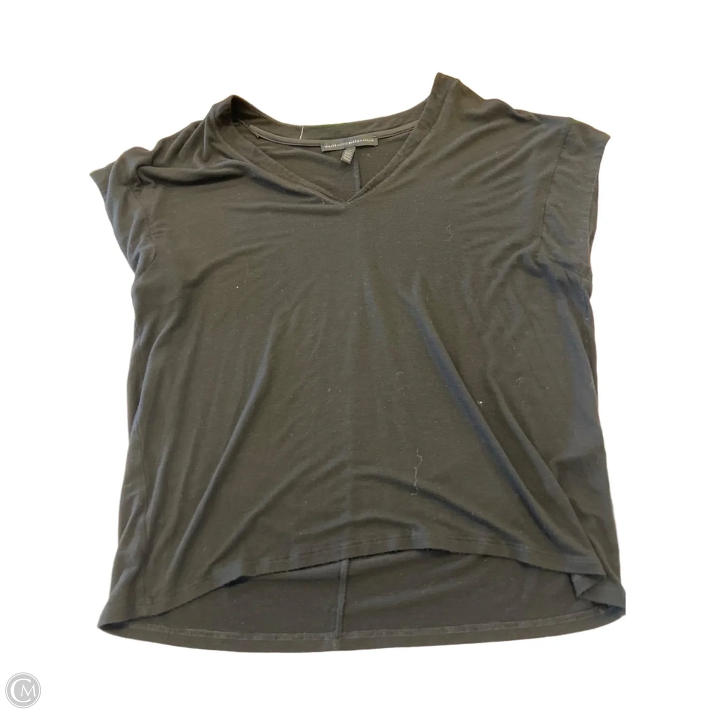 Top Short Sleeve By White House Black Market In Black, Size: L