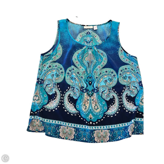 Top Sleeveless By Chicos In Paisley Print, Size: L