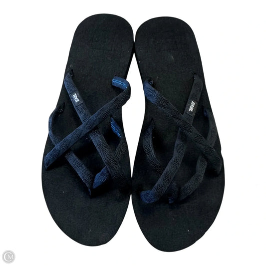 Sandals Flip Flops By Teva In Black, Size: 11