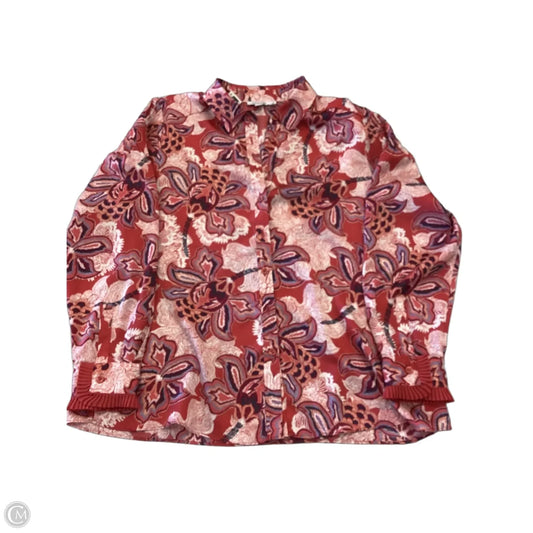 Blouse Long Sleeve By Chicos In Multi-colored, Size: M