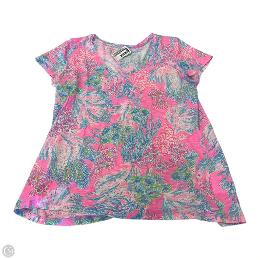 Top Short Sleeve Designer By Lilly Pulitzer In Pink, Size: S