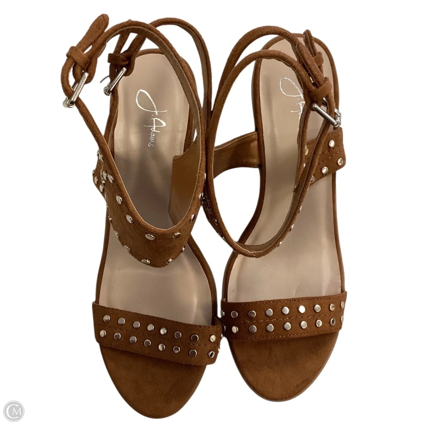 Sandals Heels Block By Clothes Mentor In Brown, Size: 8.5