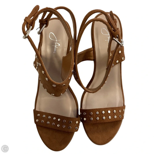 Sandals Heels Block By Clothes Mentor In Brown, Size: 8.5