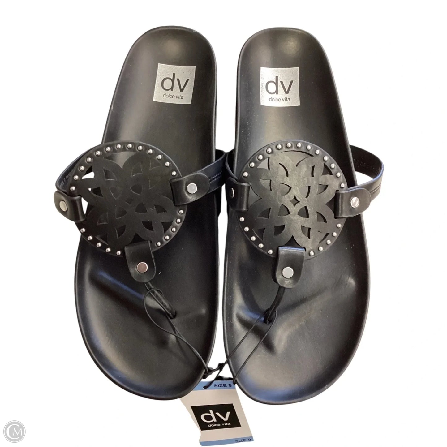 Sandals Flats By Dv In Black, Size: 9