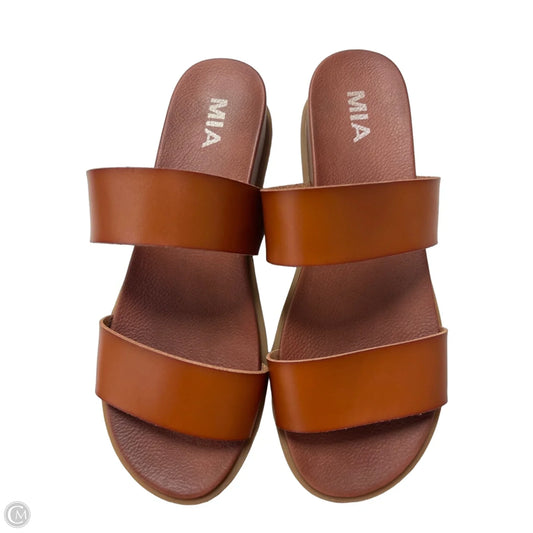 Sandals Flats By Mia In Brown, Size: 8.5