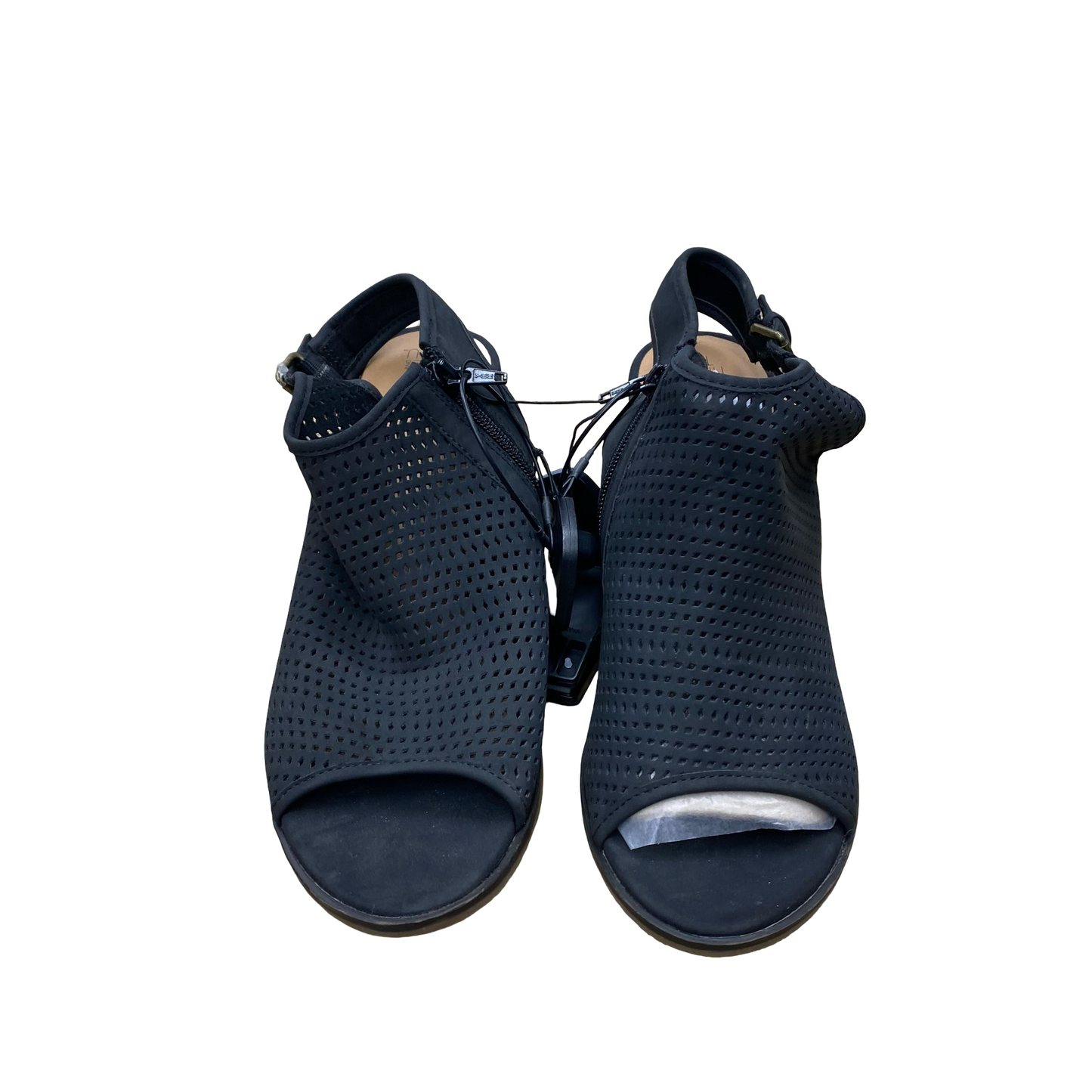 Sandals Heels Block By Time And Tru In Black, Size:11