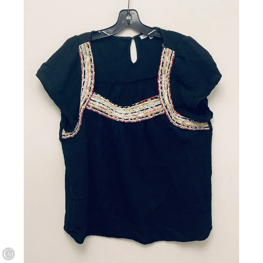 Top Short Sleeve By Clothes Mentor In Black, Size: L