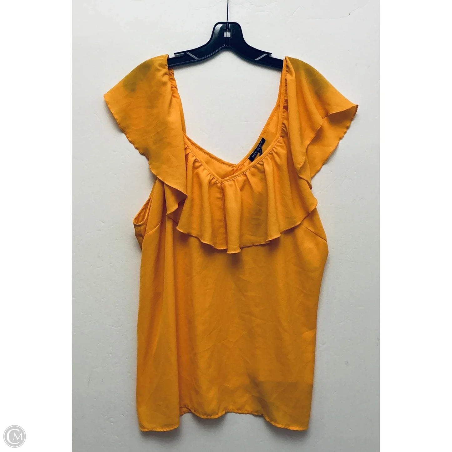 Top Sleeveless By Clothes Mentor In Yellow, Size: 3x