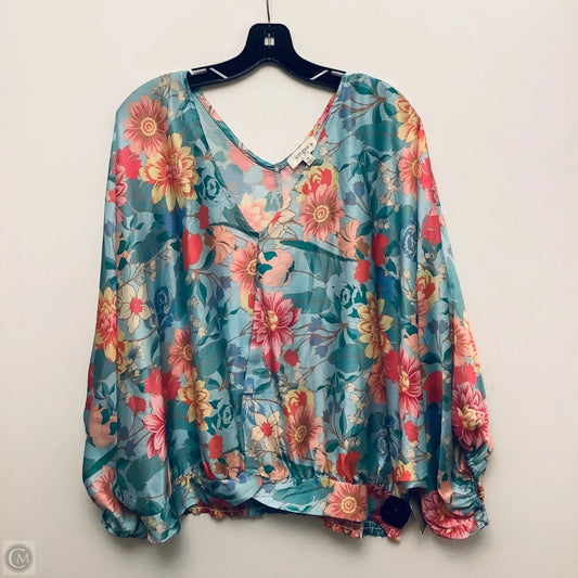 Top Short Sleeve By Umgee In Floral Print, Size: 1x
