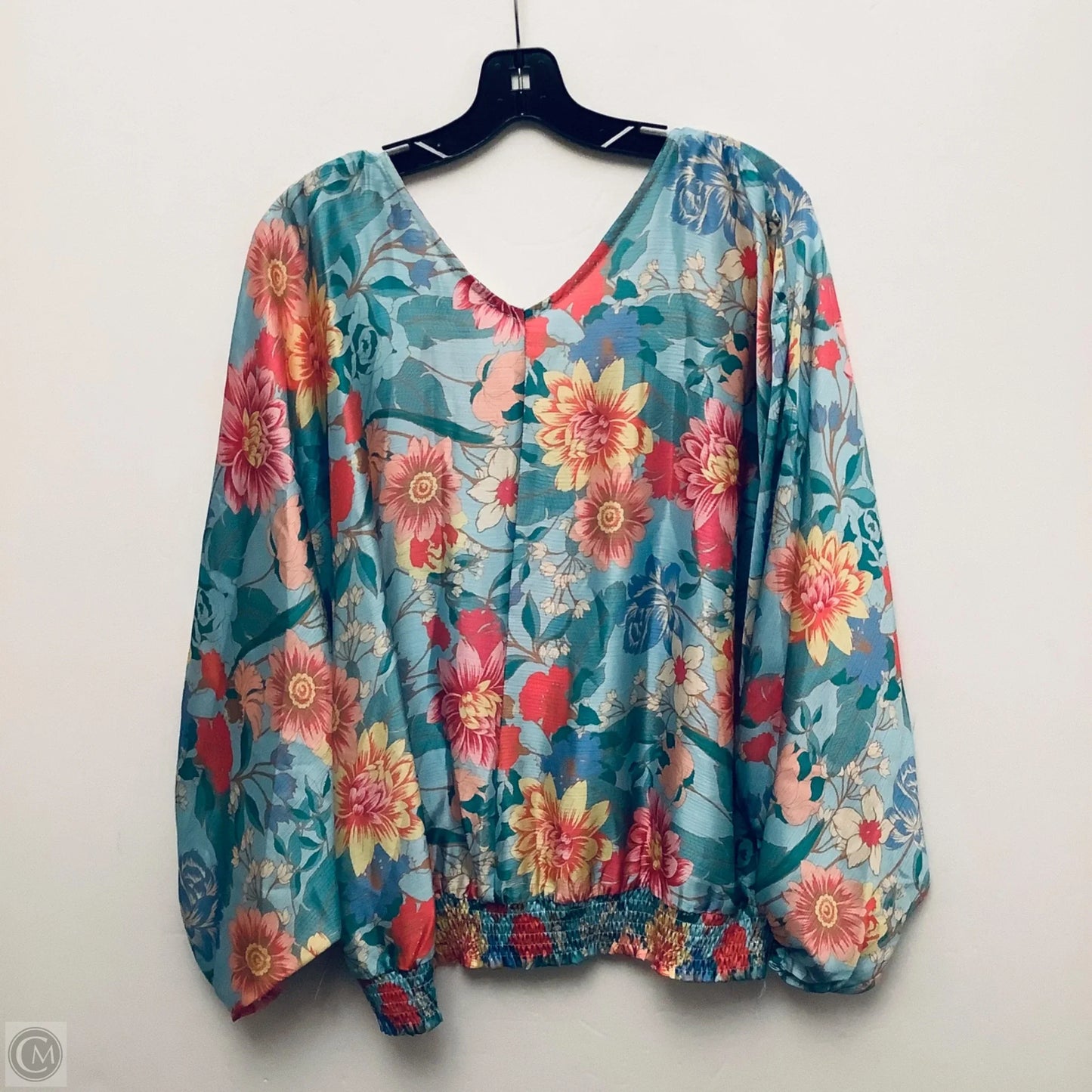 Top Short Sleeve By Umgee In Floral Print, Size: 1x