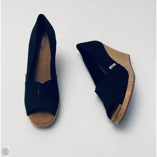 Shoes Heels Wedge By Toms In Black, Size: 10