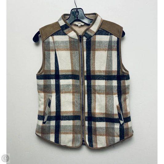 Vest Faux Fur & Sherpa By Entro In Plaid Pattern, Size: S