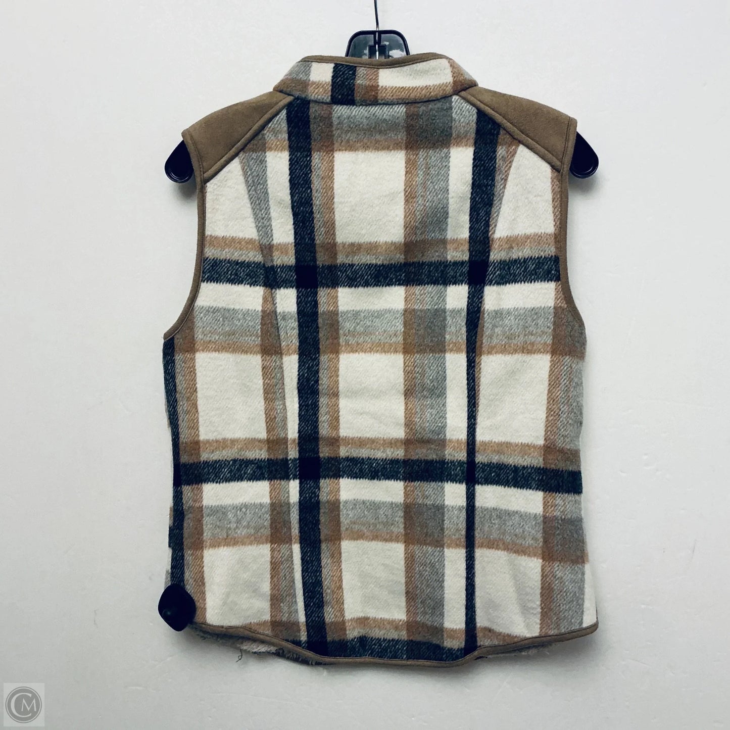 Vest Faux Fur & Sherpa By Entro In Plaid Pattern, Size: S