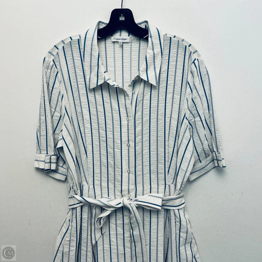 Dress Casual Maxi By Calvin Klein In Striped Pattern, Size: 14