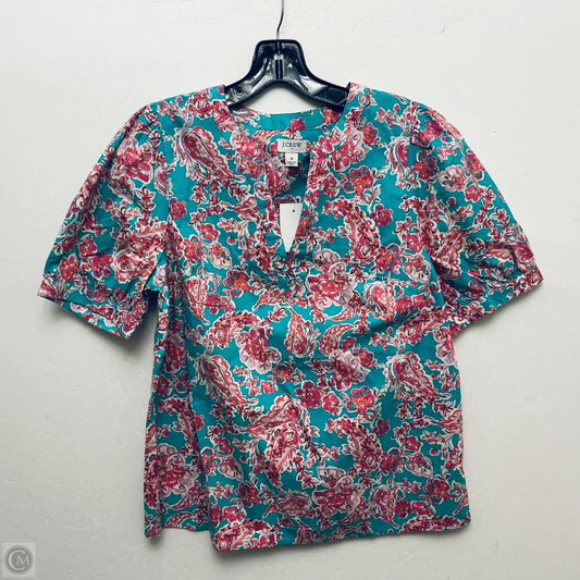 Top Short Sleeve By J. Crew In Paisley Print, Size: S