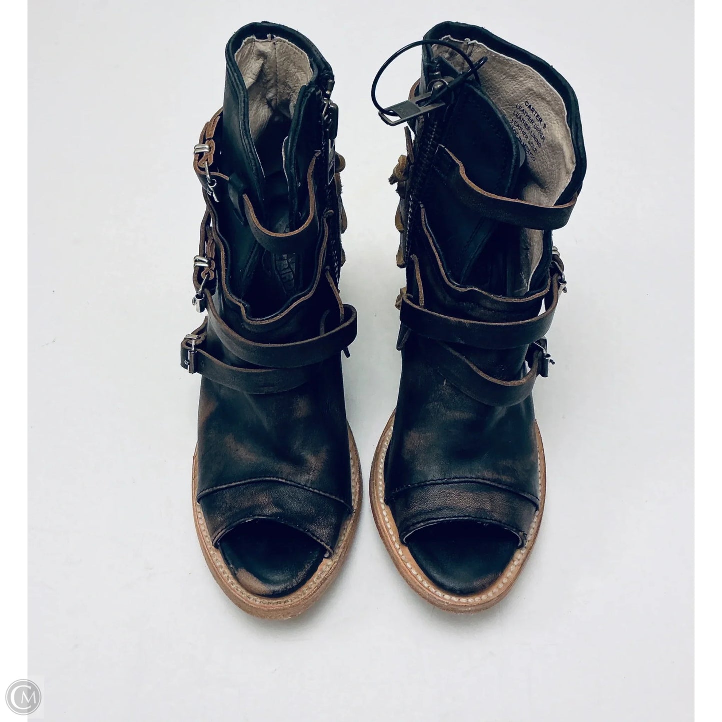 Boots Ankle Heels By Freebird In Brown, Size: 9