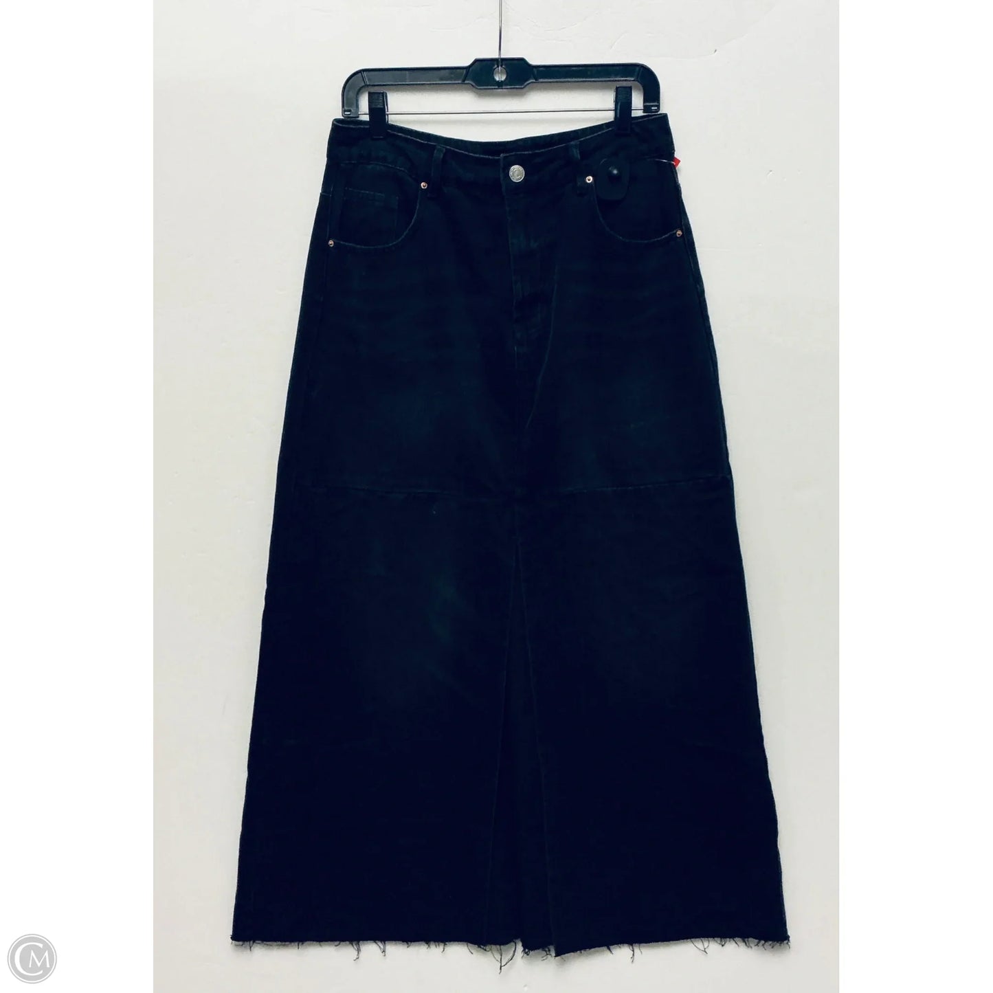 Skirt Maxi By Cme In Black Denim, Size: L