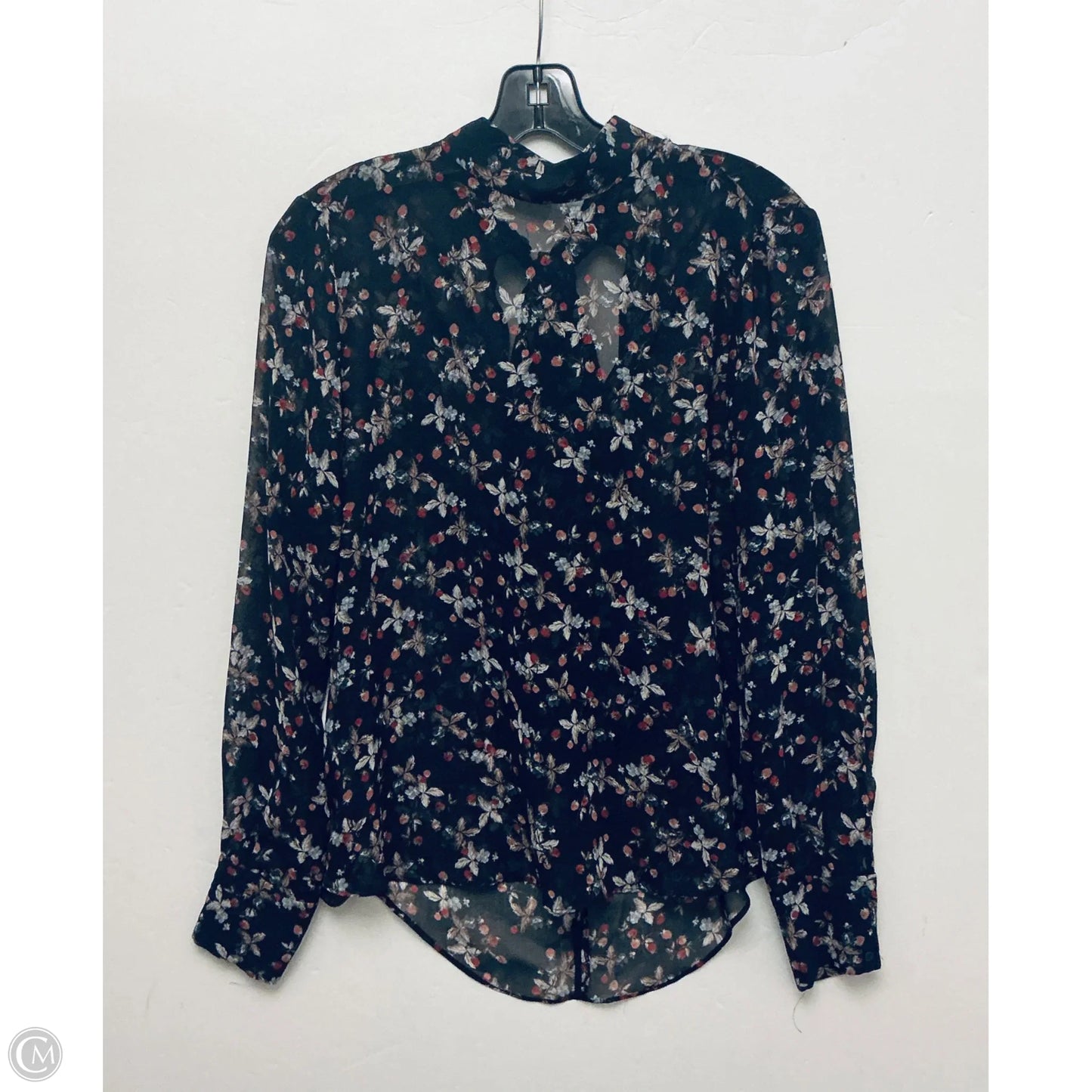 Top Long Sleeve Basic By Zara In Black, Size: M