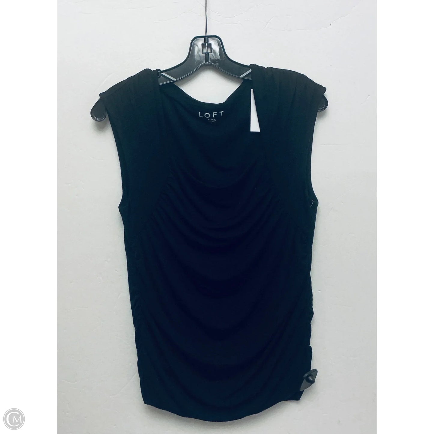 Top Short Sleeve By Loft In Black, Size: L