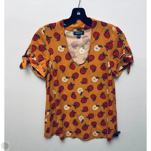Top Short Sleeve Basic By Modcloth In Yellow, Size: Xxs