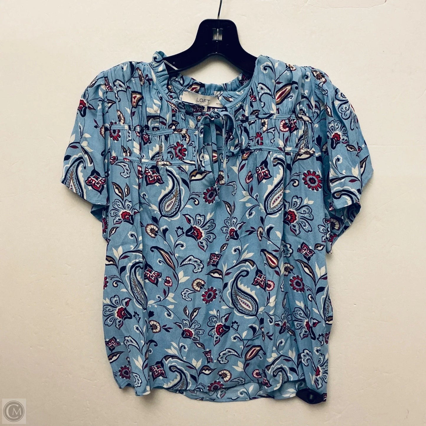 Top Short Sleeve By Loft In Blue, Size: S