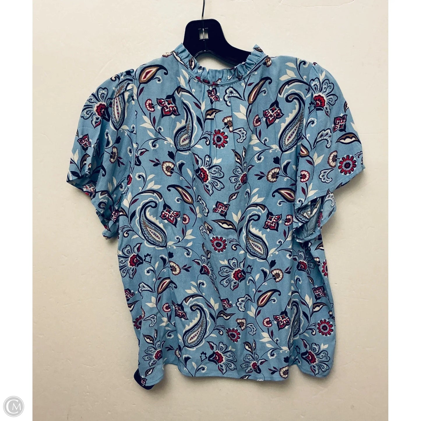Top Short Sleeve By Loft In Blue, Size: S