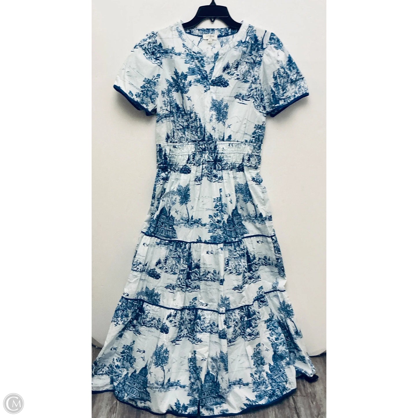 Dress Casual Maxi By Umgee In Blue & White, Size: L