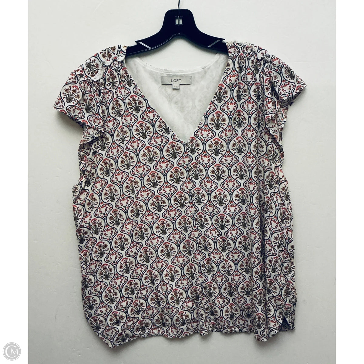 Top Short Sleeve Basic By Loft In Brown, Size: Xl