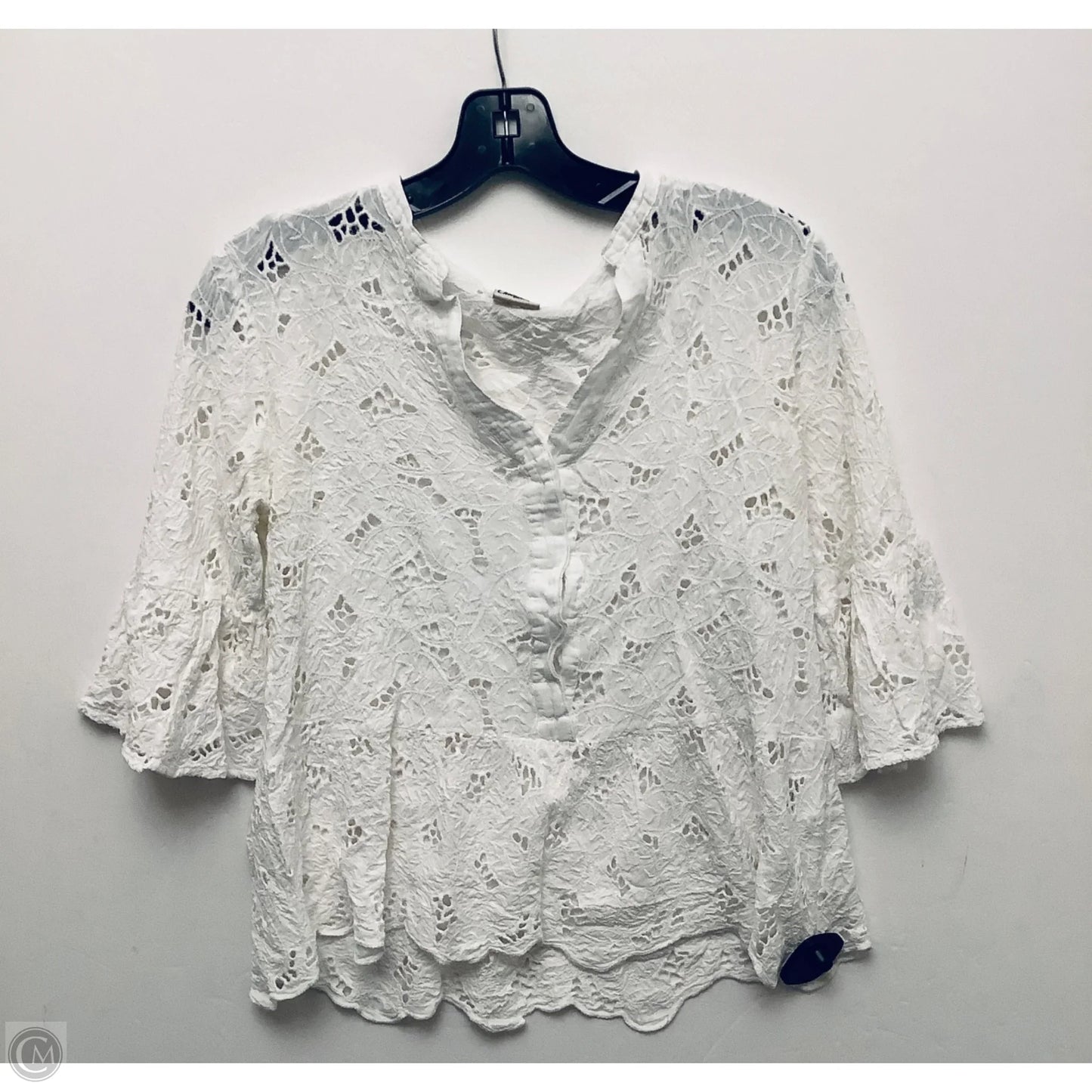 Top Short Sleeve Basic By Cmc In White, Size: L