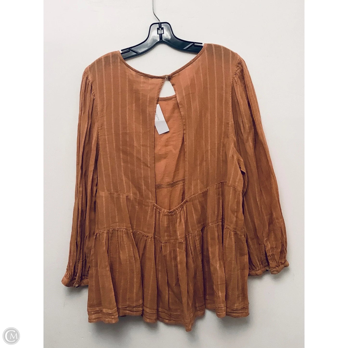 Top Long Sleeve Basic By American Eagle In Orange, Size: Xl