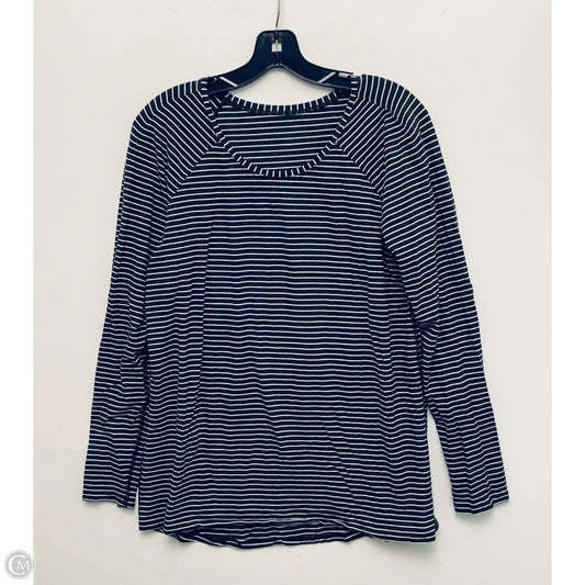Athletic Top Long Sleeve Collar By Lululemon In Striped Pattern, Size: L