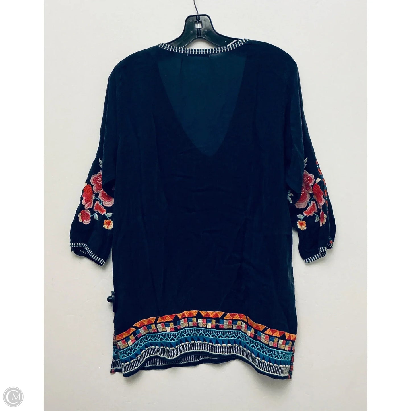 Top Long Sleeve By Johnny Was In Blue & Brown, Size: S
