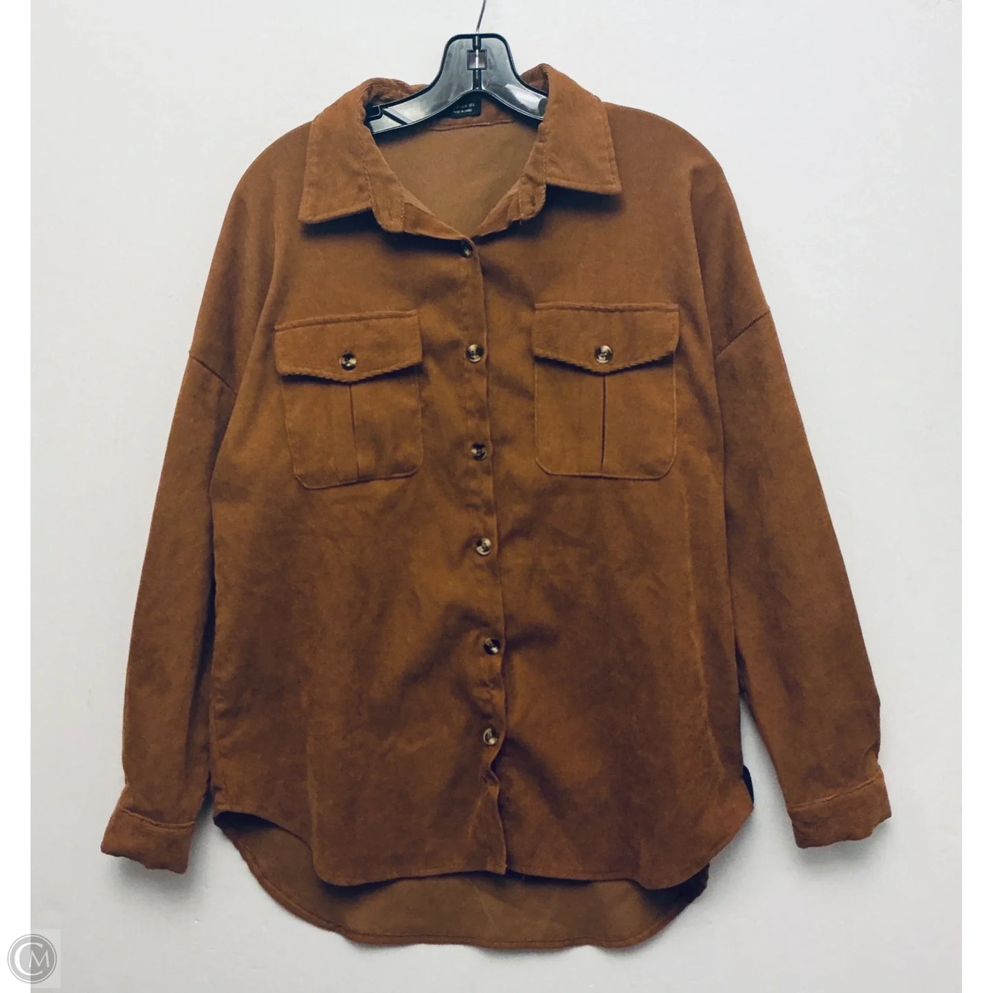 Top Long Sleeve Basic By Shein In Brown, Size: M