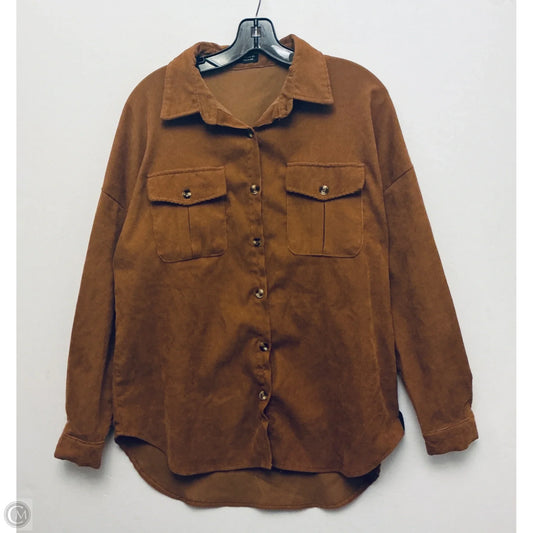 Top Long Sleeve Basic By Shein In Brown, Size: M