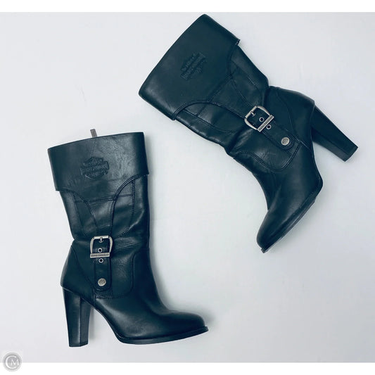 Boots Ankle Heels By Harley Davidson In Black, Size: 7