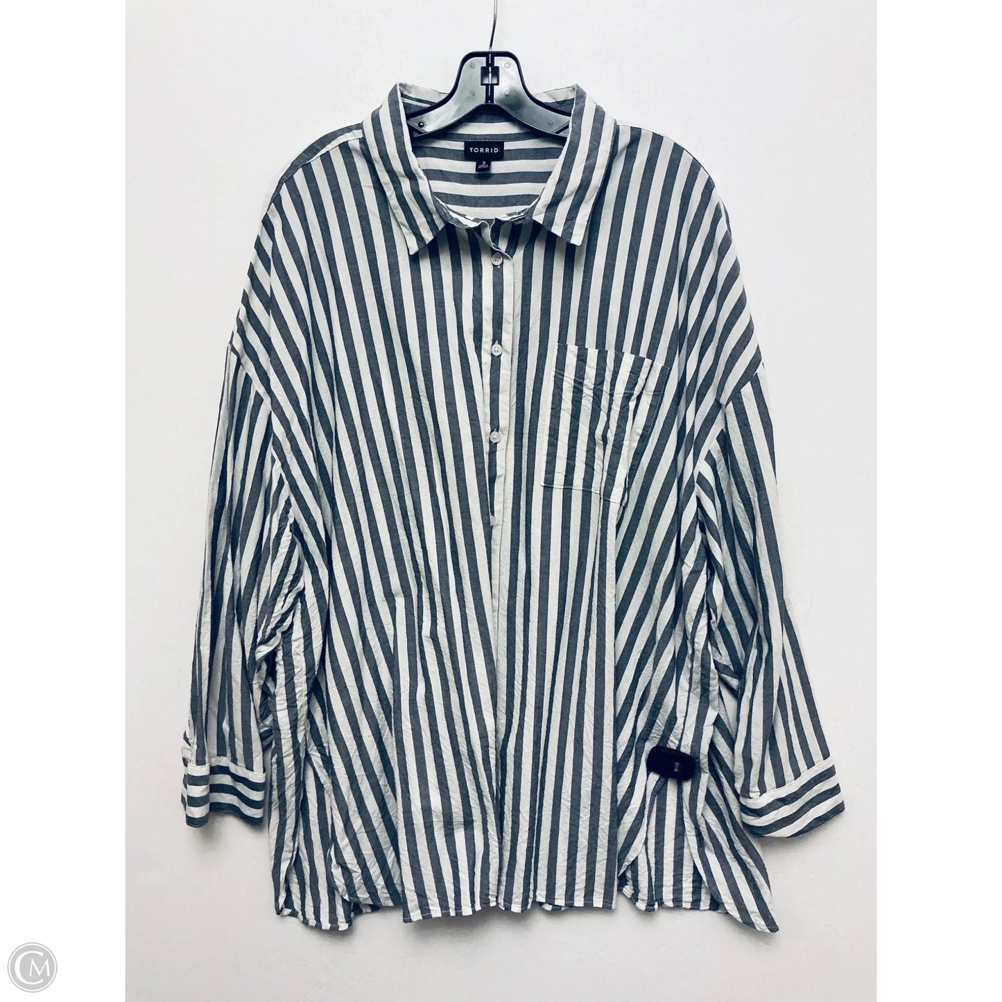 Top Long Sleeve By Torrid In Striped Pattern, Size: 3x