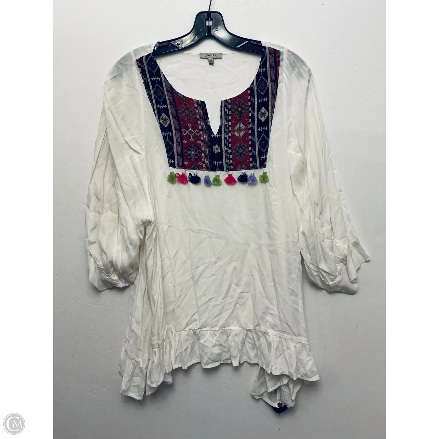 Top Long Sleeve Basic By Jodifl In White, Size: M