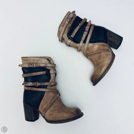 Boots Ankle Heels By Freebird In Brown, Size: 7