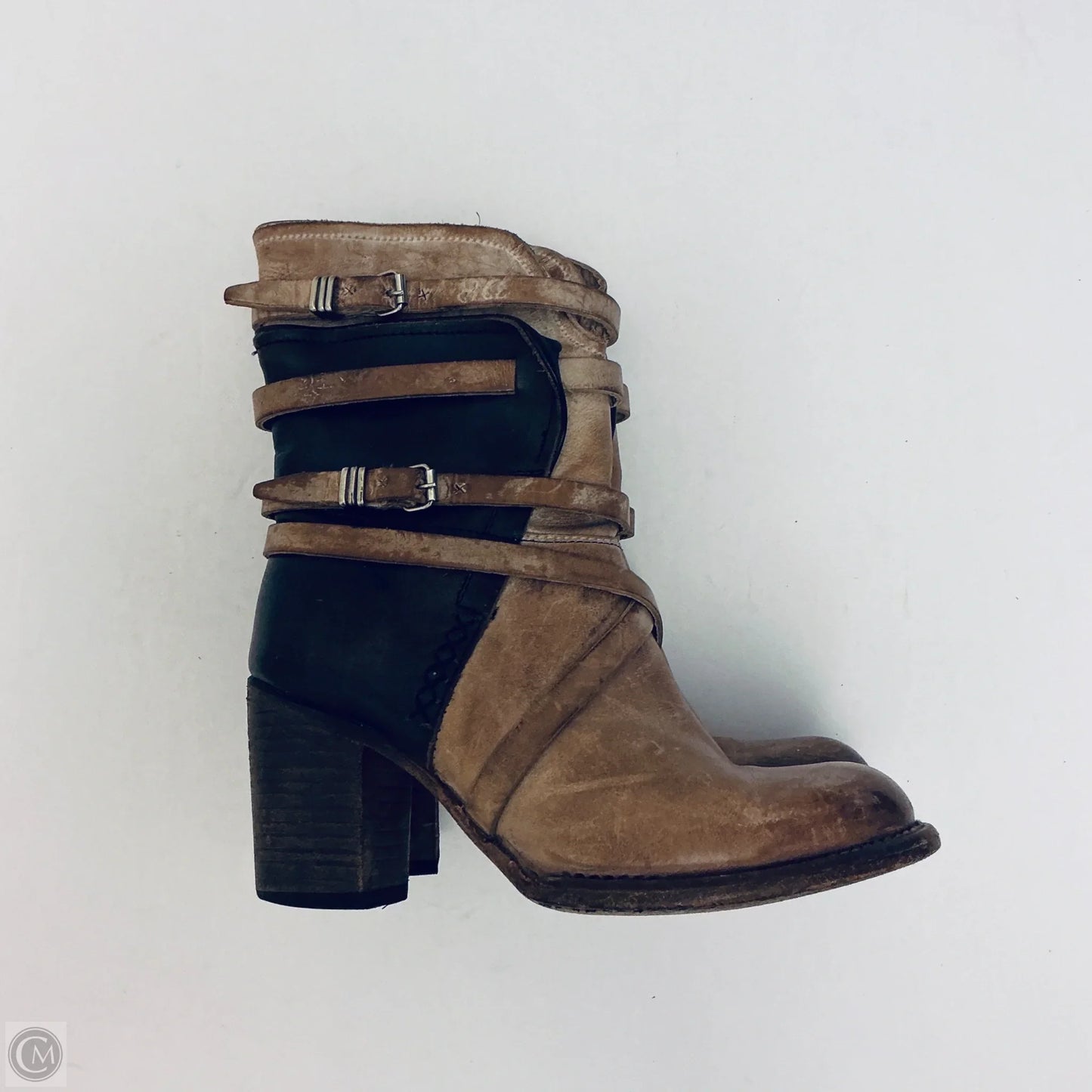 Boots Ankle Heels By Freebird In Brown, Size: 7