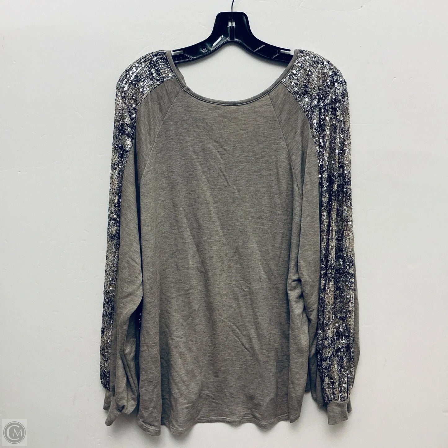 Top Long Sleeve By Adora In Grey, Size: S