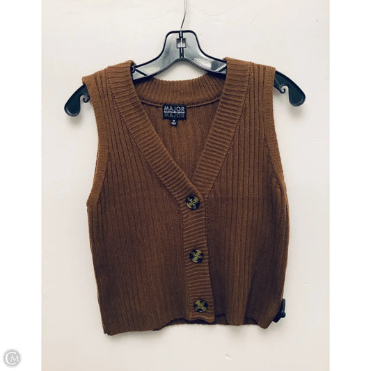 Vest Sweater By Clothes Mentor In Brown, Size: M