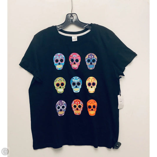 Top Short Sleeve Basic By Clothes Mentor In Black, Size: L