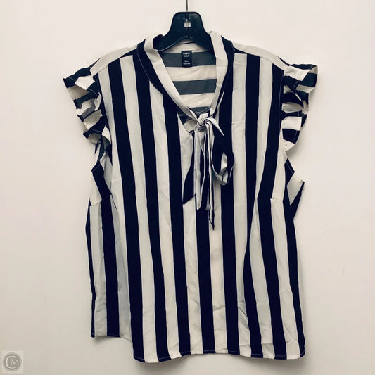Top Short Sleeve By Shein In Black & White, Size: 2x